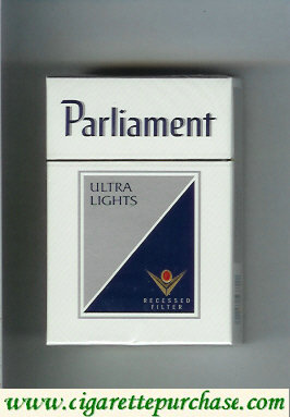 Parliament Ultra Lights Recessed Filter cigarettes hard box